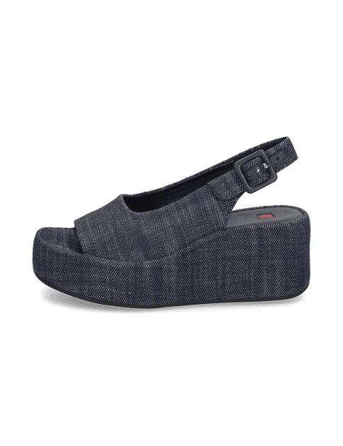 textil Sandále na klinovom podpätku 1