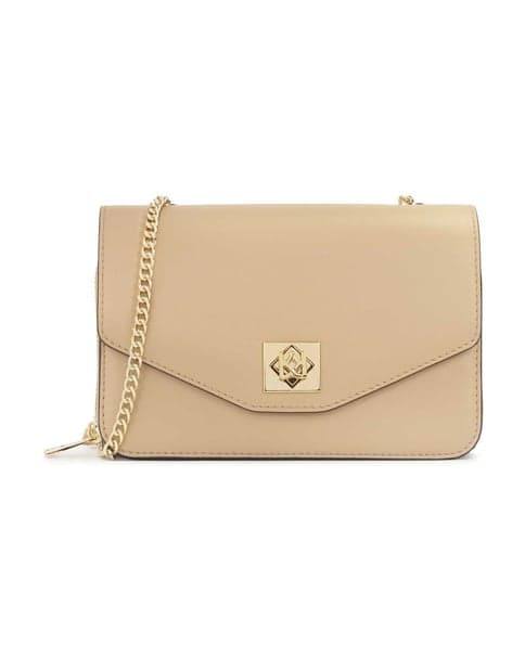 Beige accordion mailbag with flap 1
