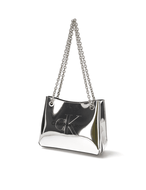 SCULPTED SHOULDER BAG24 SILVER 1