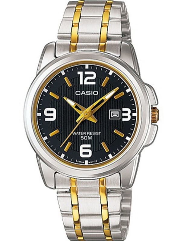 Dámske hodinky Casio LTP-1314SG-1A bicolor s čiernym ciferníkom a boxom 1