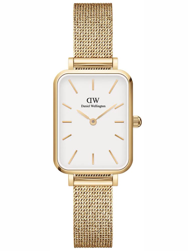 DANIEL WELLINGTON DÁMSKE HODINKY Quadro lisované Evergold 20mm DW00100556 + KRABIČKA (zw520a) 1