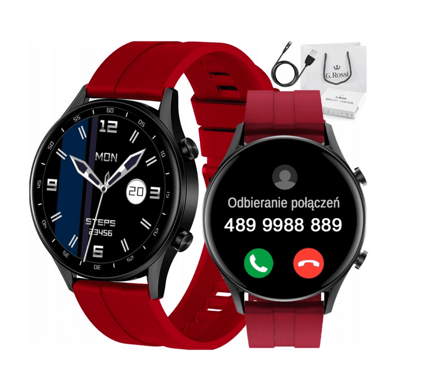 SMARTWATCH pánske G. Rossi SW019-3 black/red (sg014c) volania 1
