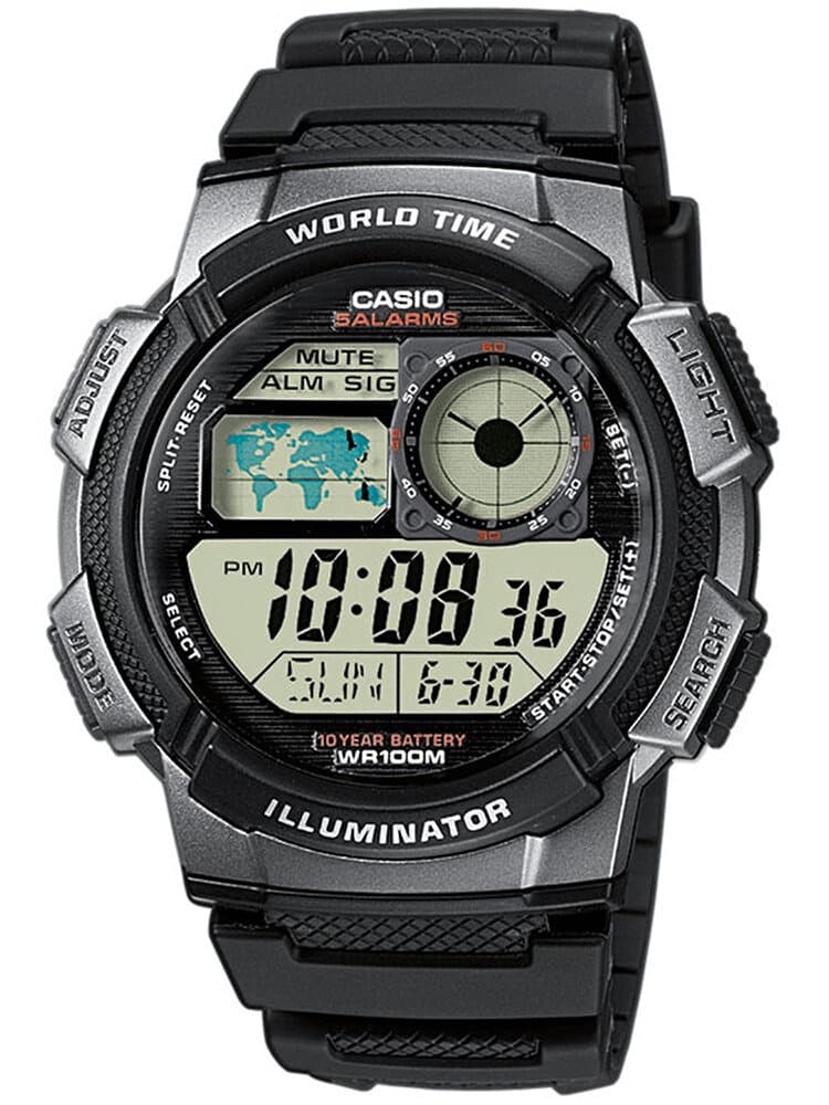 Pánske digitálne hodinky Casio AE-1000W-1BVDF World Time