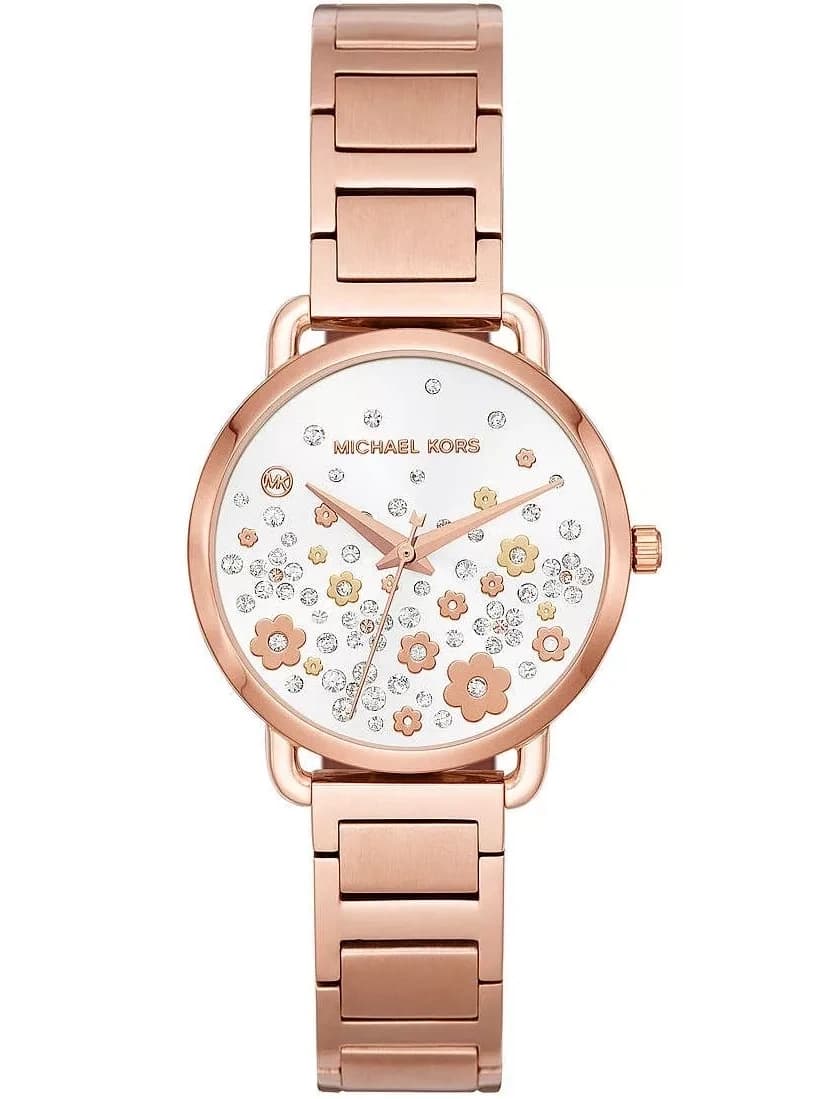 Dámske hodinky Michael Kors MK3841 Portia v ružovozlatej farbe s mesh náramkom