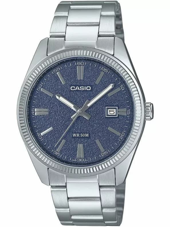 Pánske hodinky Casio MTP-1302DA-2A1 strieborné s tmavomodrým ciferníkom