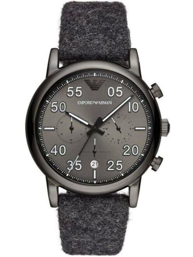 Pánske hodinky Emporio Armani AR11154 sivé s chronografom a boxom