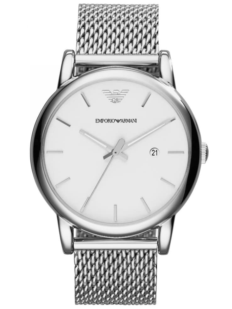 Pánske hodinky Emporio Armani AR1812 Luigi strieborné s mesh náramkom a boxom