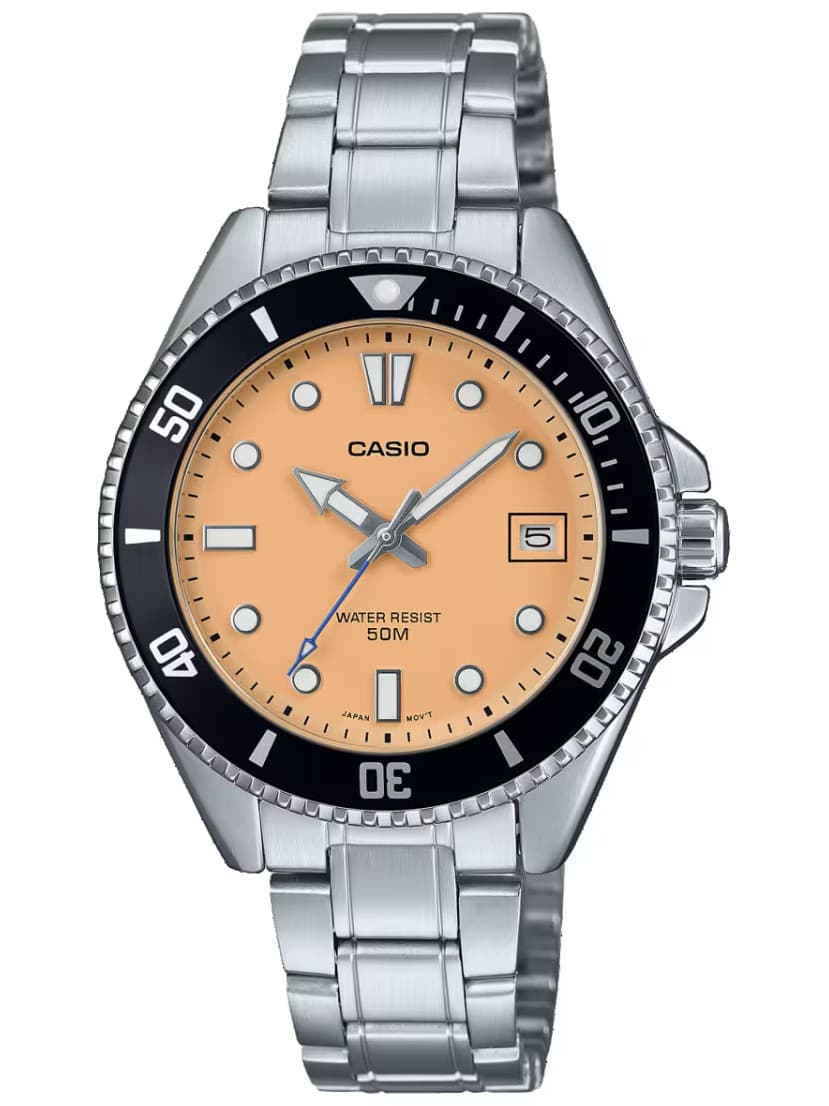 Pánske hodinky Casio MDV-10D-4A2 strieborné s béžovým ciferníkom 1