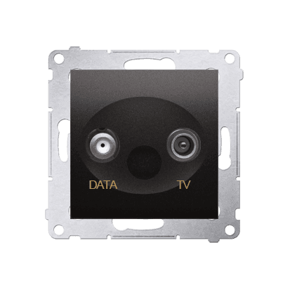 Zásuvka TV/DATA koncová 5dB "F" (SS) antracit metal. SIMON54Pre (simon) 1