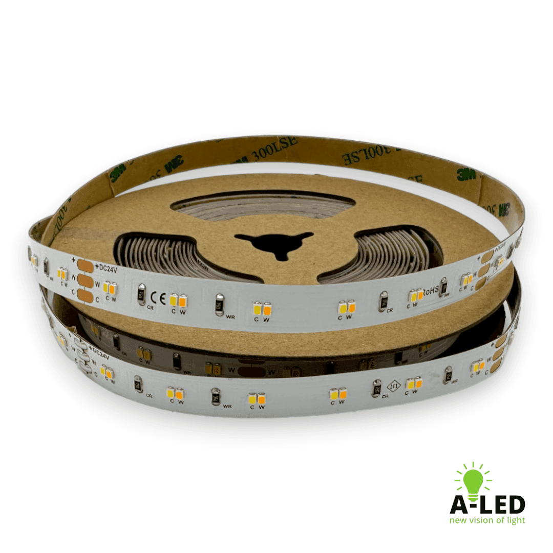 Pásik LED 24V 9,6W, CCT, 990lm/m, 1m, 60+60 LED/m, IP20 1