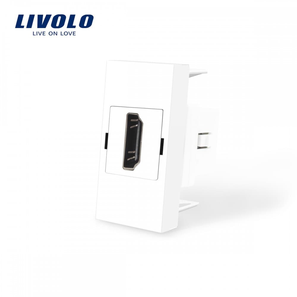 Zásuvka HDMI, polmodul, biela (LIVOLO) 1