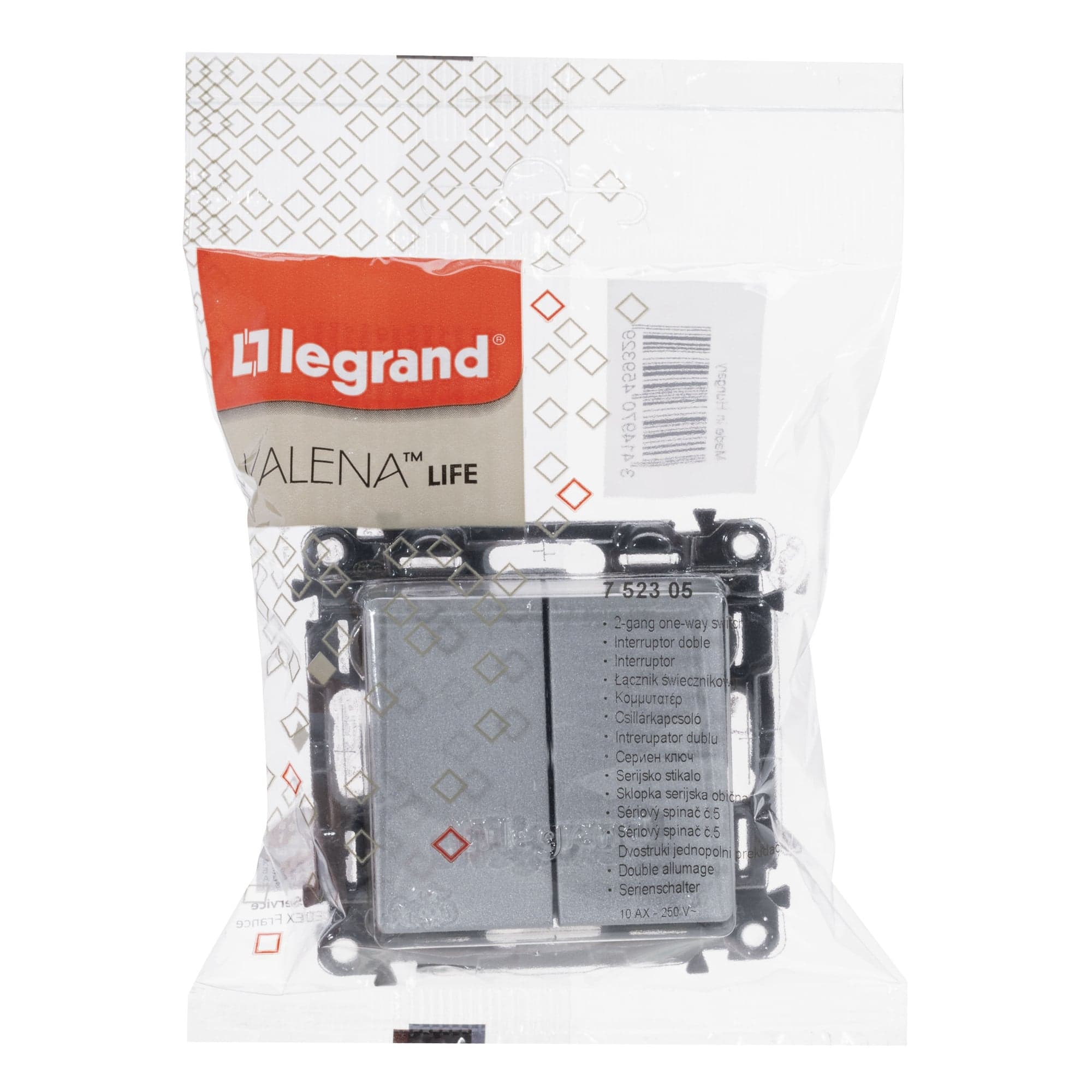 Prepínač sériový (5) 10AX/250V (PS) hliník Valena Life (Legrand) 1