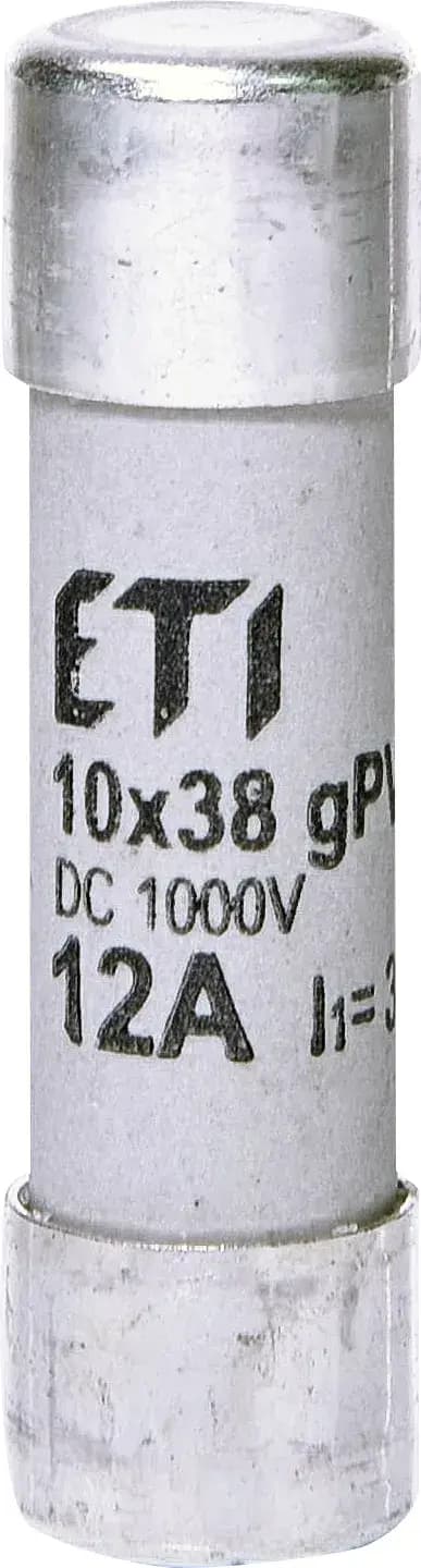 Valcová poistka špeciálna CH10x38 12A gPV 1000V DC 30kA (ETI) 1