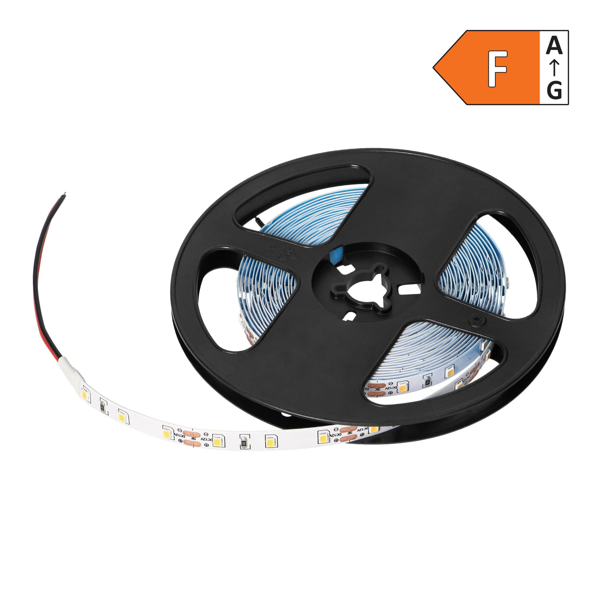 LED strip 12V, 2835, 60L/m, 4.8W/m, IP20, 3000K, 5m 1
