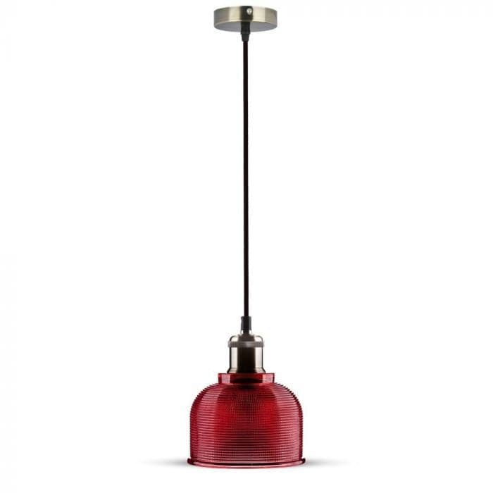 Závesné svietidlo Glass 145 E27 červené VT-7150 (V-TAC) 1