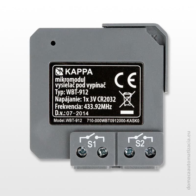 Mikromodul/2-kanálový vysielač pod vypínač (Kappa) 1