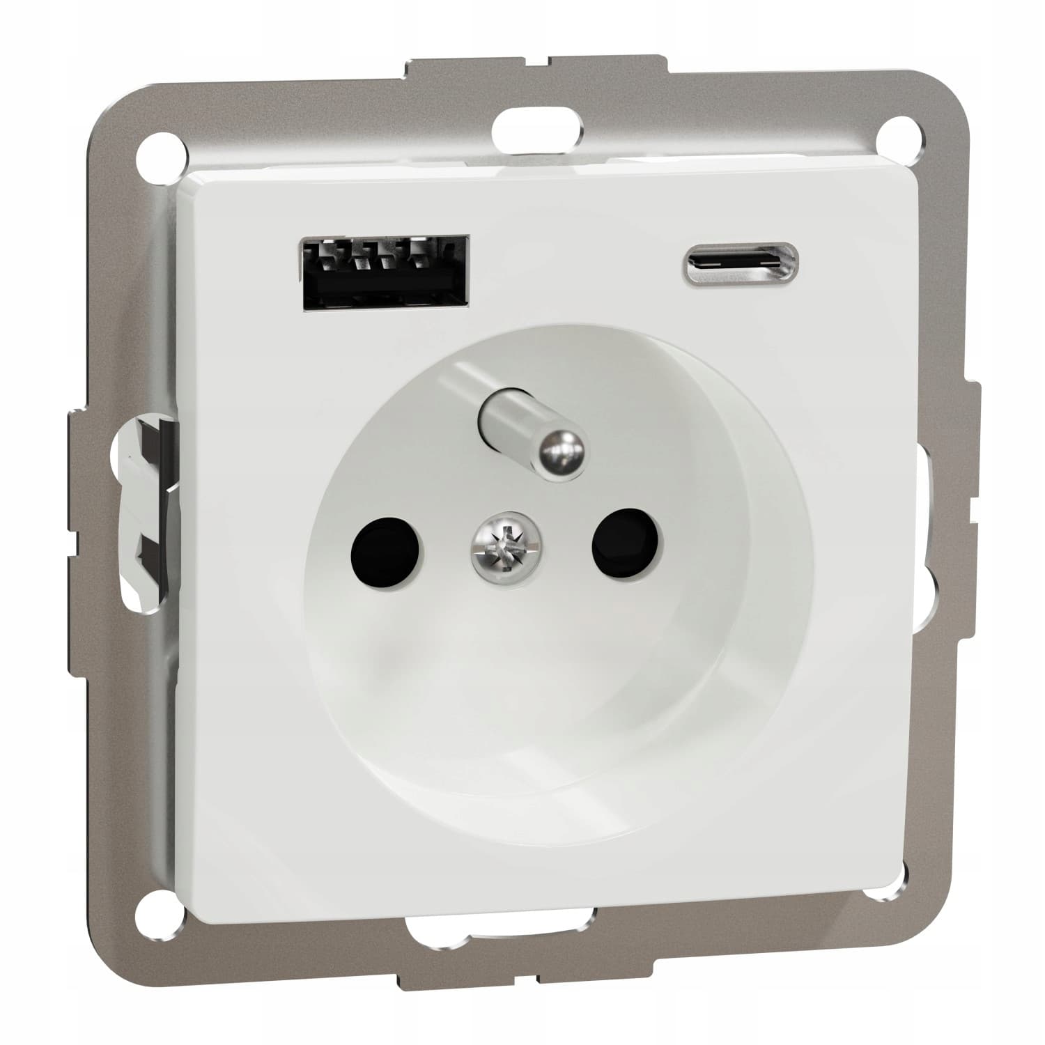 Zásuvka 230V 16A clonky s USB A+C, 3A , Biela, Sedna Design (Schneider) 1