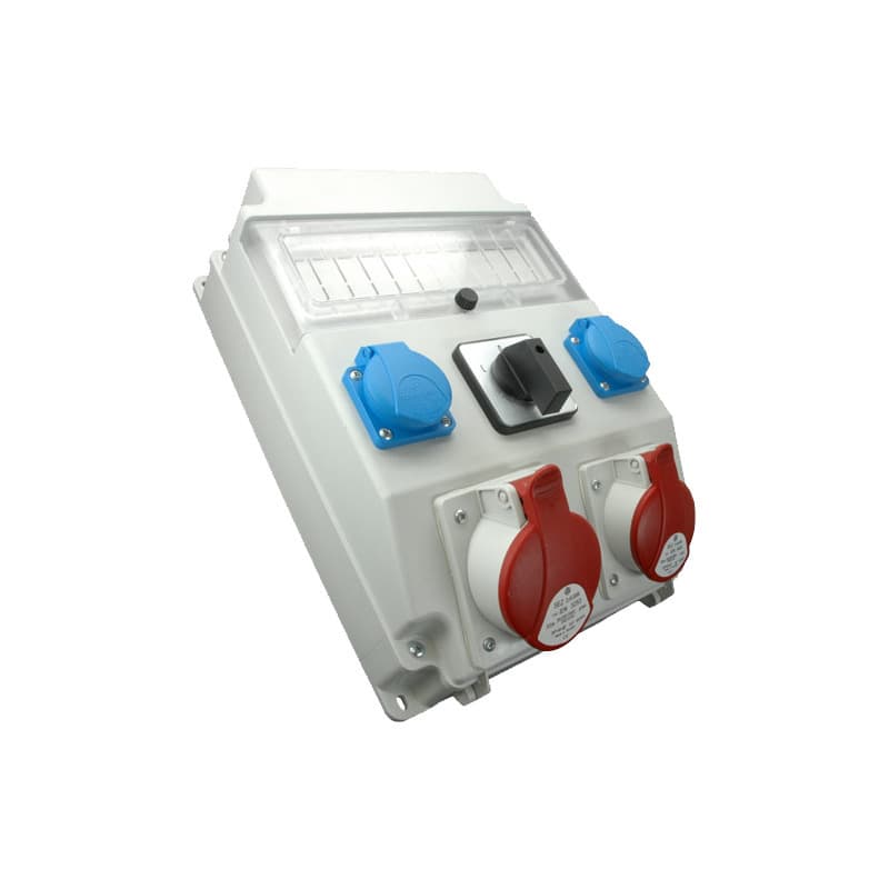 Distribution boxes 1x32A/5P, 1x16A/5P, 2x250V,window, switch L-0-P 1