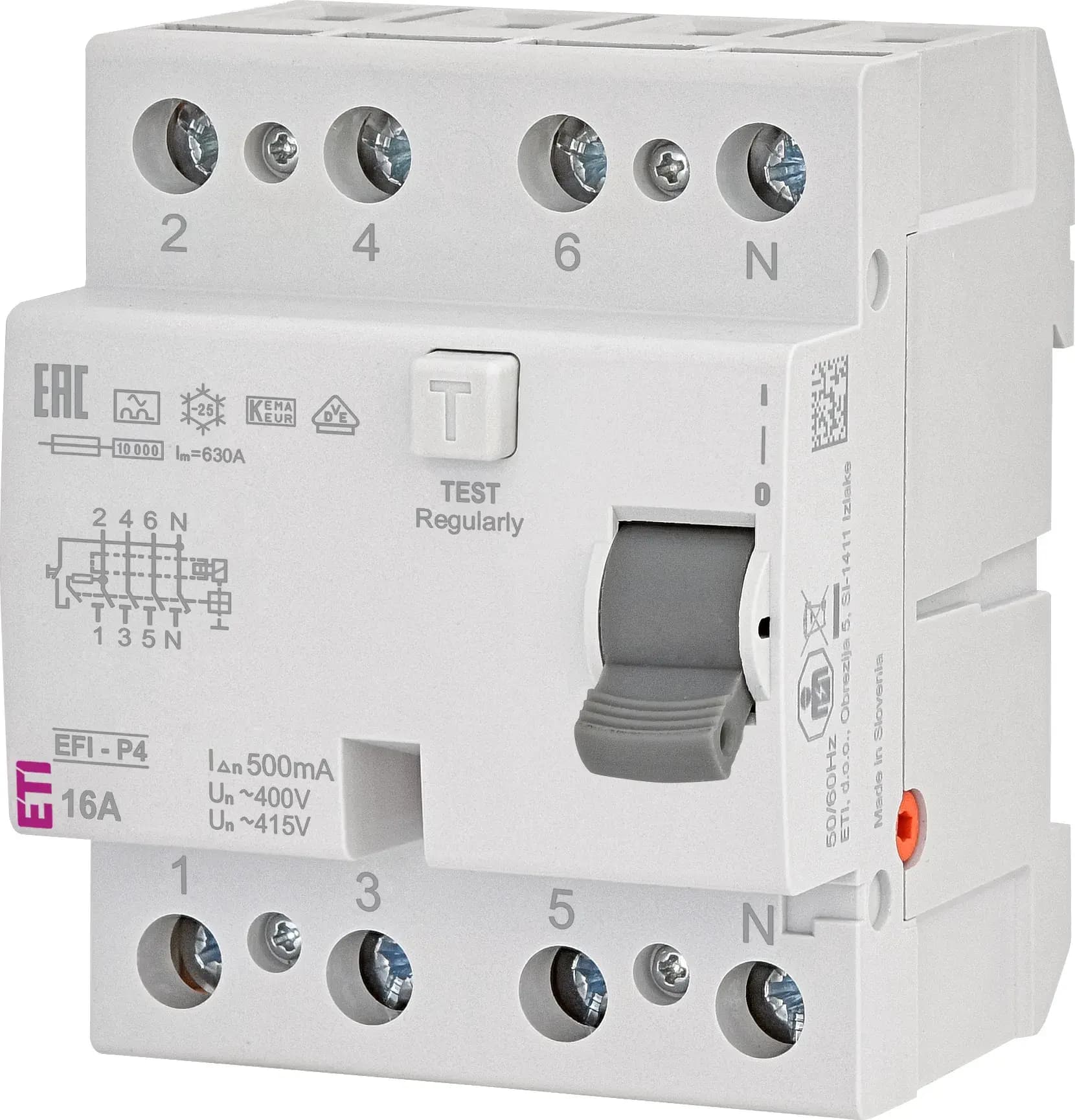 Chránič prúdový EFI-4 4p A 16/0,5A 10kA (ETI) 1
