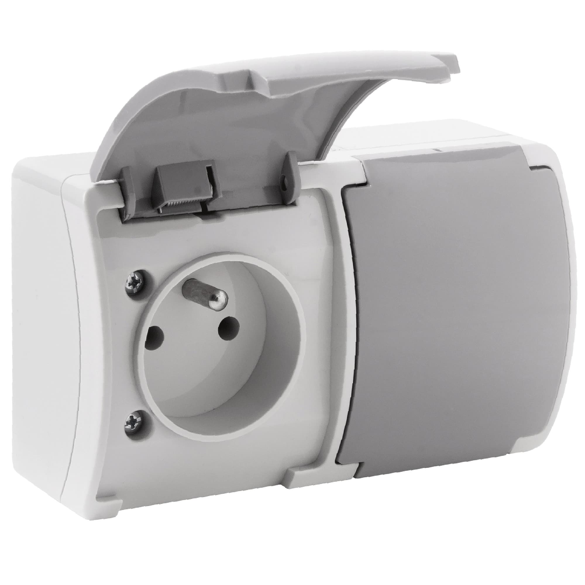 Double socket 2x2P+E AQUATIC IP44 grey-graphite, 10 pcs 1
