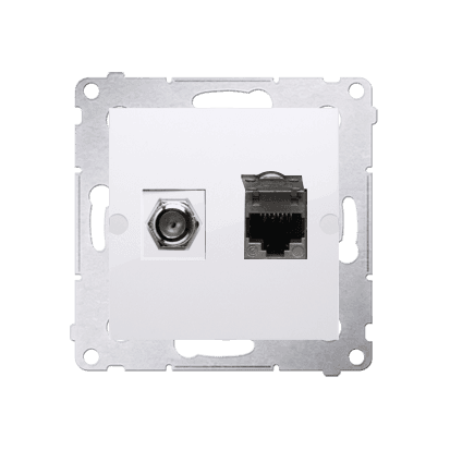 Zásuvka ant/dát. "F"/RJ45 Cat.6 krytka biela SIMON54Pre (simon) 1