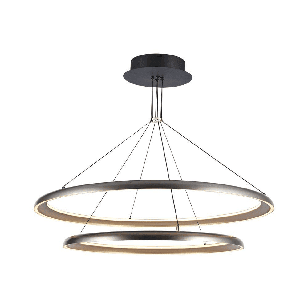 Dizajnové LED závesné svietidlo šampanská zlatá+biele D400+D600 VT-7982 (V-TAC) 1