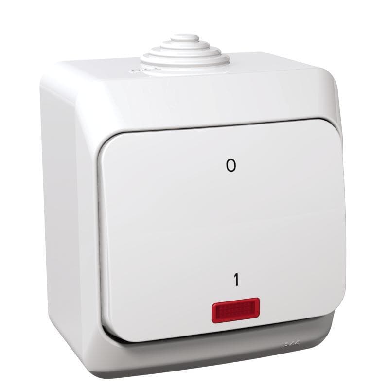 Spínac 2-pólový (2So) 16AX/250V (SS) IP44 biela Cedar Plus (Schneider) 1