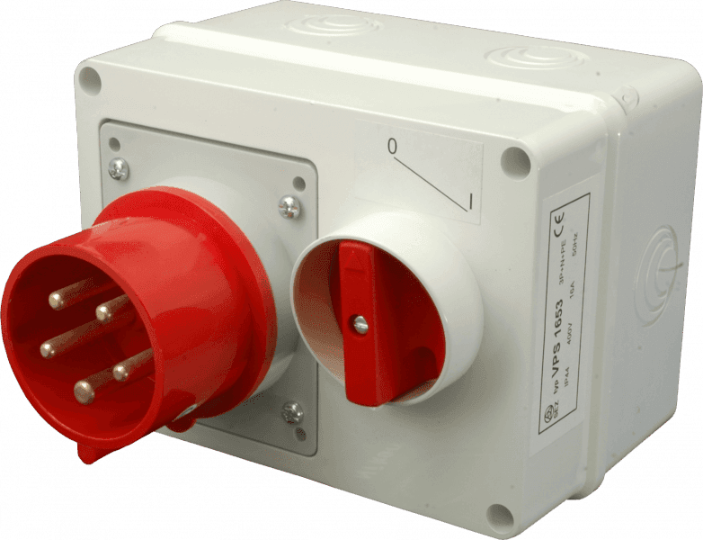 Prívodka nástenná 32A/400V/5P so spínačom IP44 - VPS 3253 (SEZ DK) 1