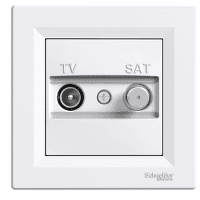 Zásuvka TV/SAT samostatná 1dB (PS) biela Asfora (Schneider) 1