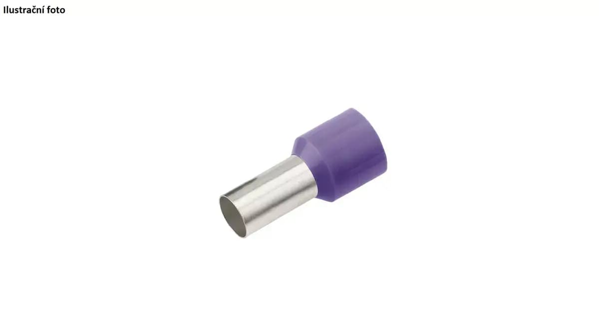 Izolovaná dutinka Cu 0,25/8 mm, fialová (100 ks) 1