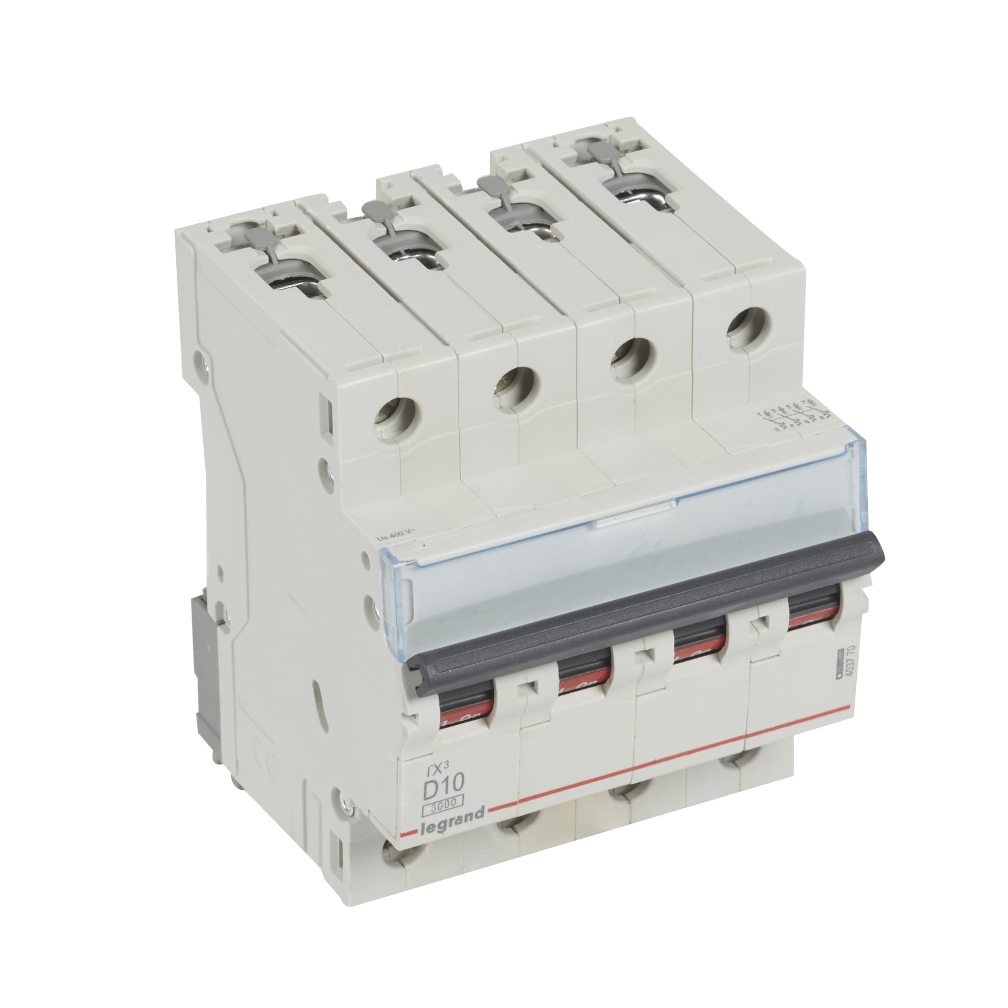 Istič 4-pólový D/10A 6kA Rada:TX3 (Legrand) 1