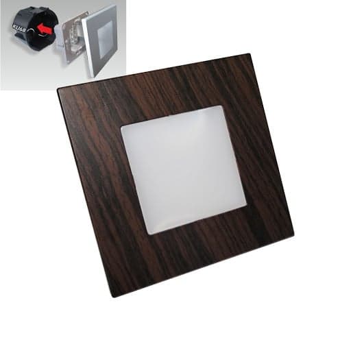Svietidlo orientačné nástenné LED 1W 4000K IP20 tmavé drevo 60lm STEP LIGHT (EMITHOR) 1