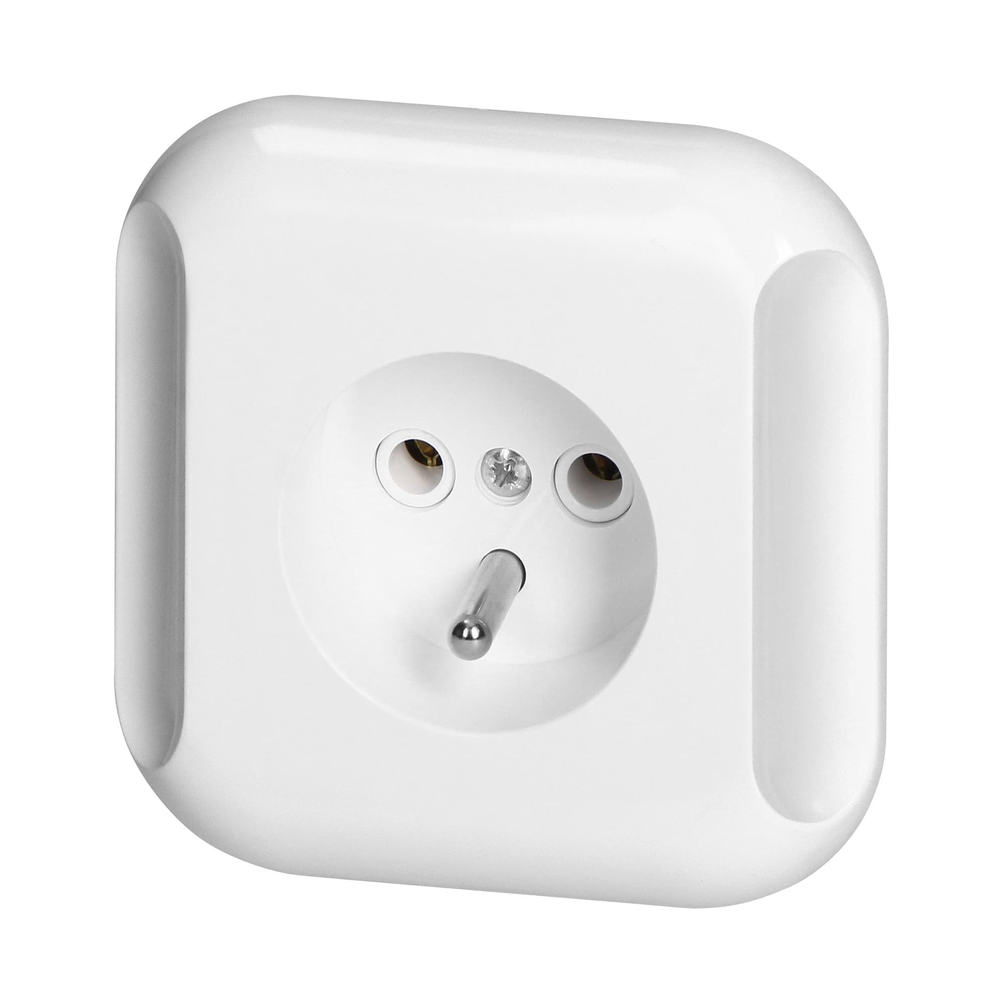 Flush-mounted single socket 2P+E  2p+Z 16A, 250V, TOPAZ, white 1