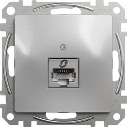 Dátová zásuvka 1xRJ45 kat. 6 STP, Aluminium, Sedna Design (Schneider) 1