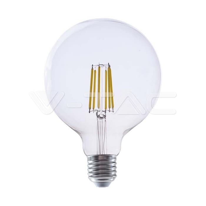 LED žiarovka - 4W Filament E27 G125 priehľadný kryt 4000K VT-2344 (V-TAC) 1