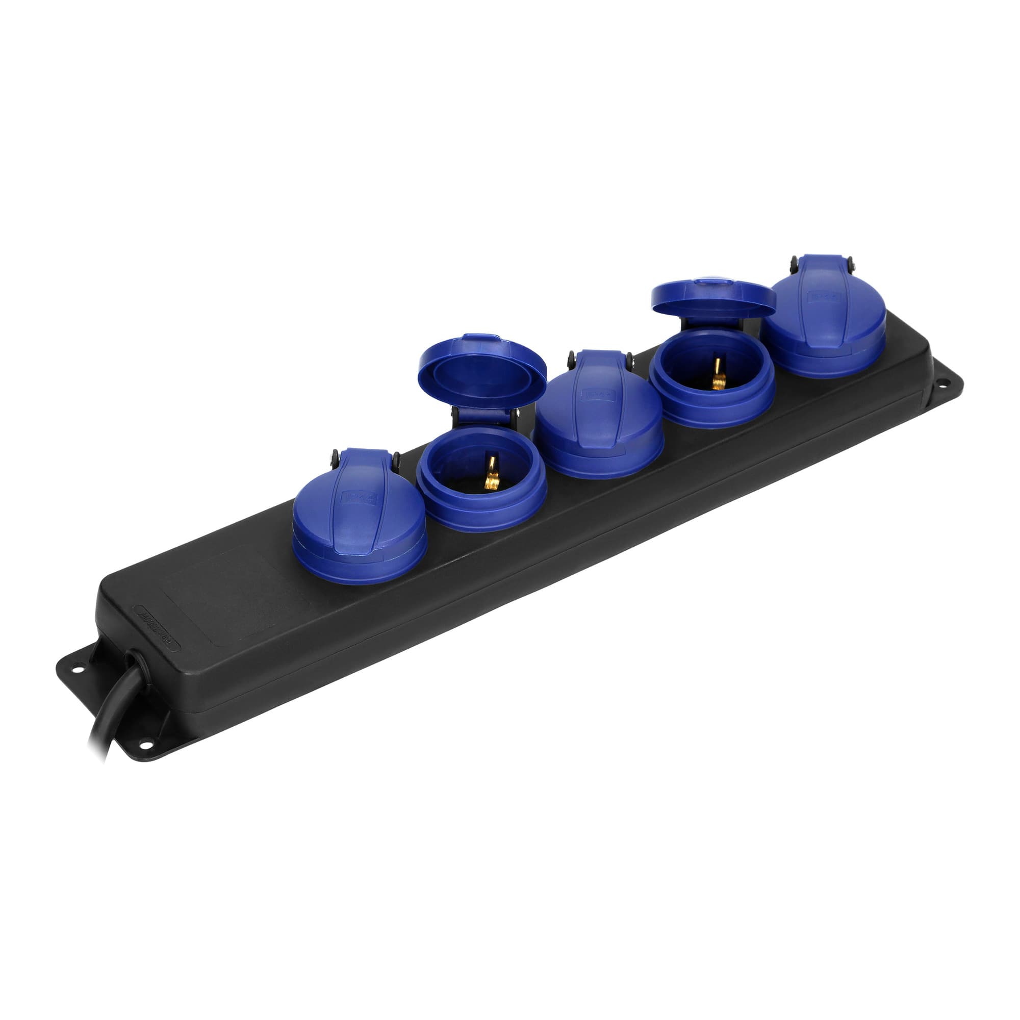 Predlžovacia zásuvka Schuko s gumeným káblom, 5 zásuviek 2P+E, IP44, H05RR-F 3x1,5mm2, 3m 1