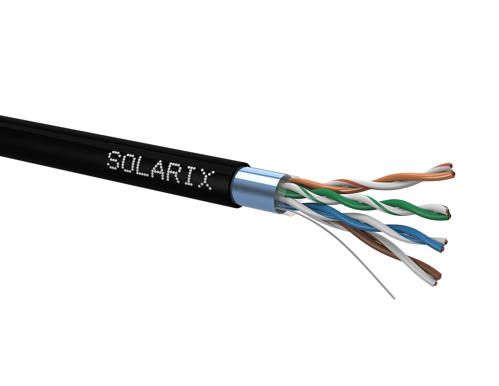 Kábel FTP Cat.5E PE 305m/box SXKD-5E-FTP-PE čierny, vonkajší, drôt (SOLARIX) - 1