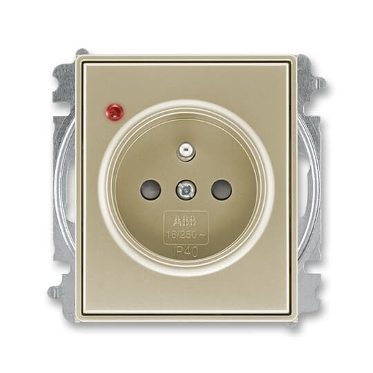 Zásuvka 2P+T/16A/250V prep.ochr. clonky (PS) IP40 šampanská Time/Time Arbo (ABB) 1