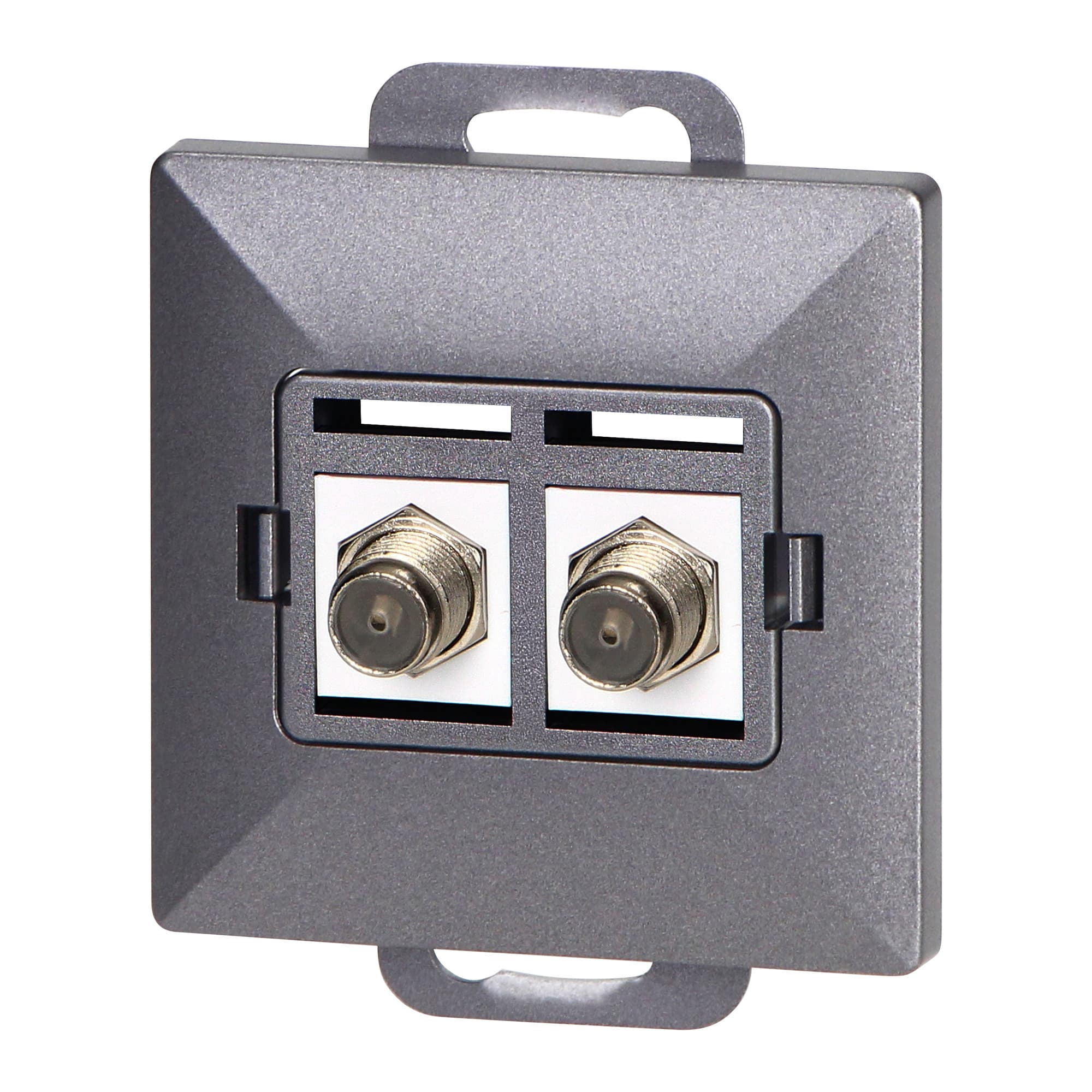 Double socket type F Pearl, TV/F-F1/P2, anthracite 1