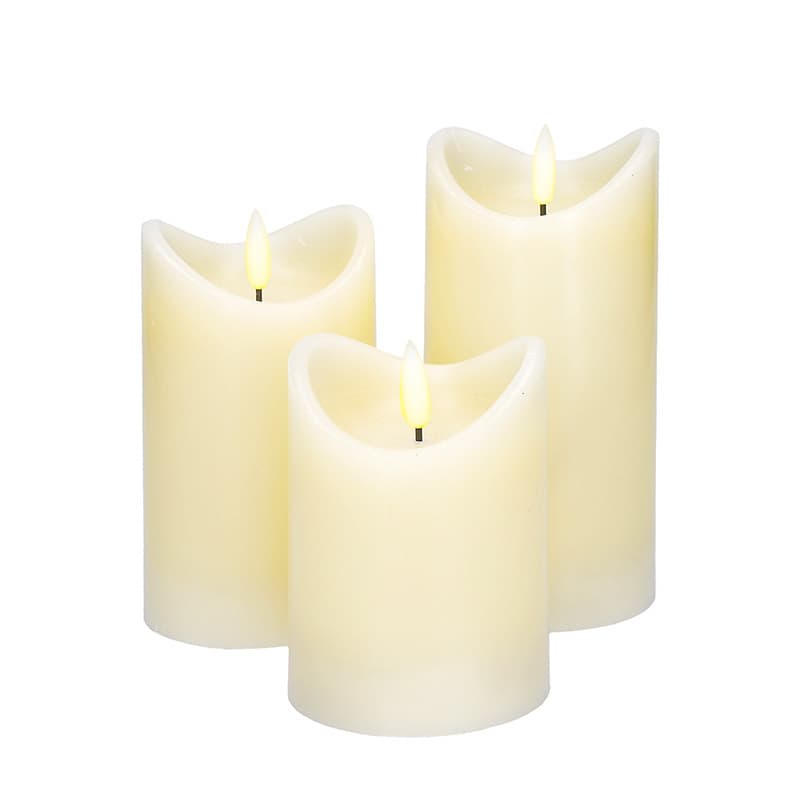 Solight sada LED sviečok z prírodného vosku, 3ks, AAA 1