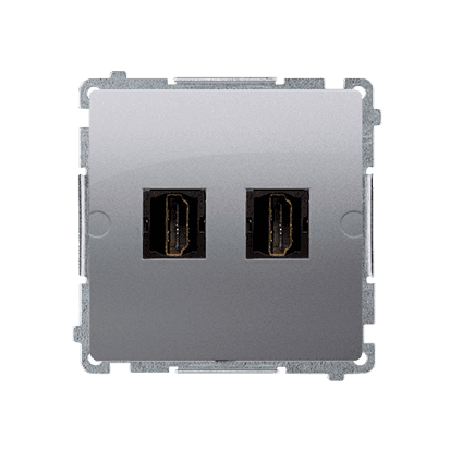 Zásuvka 2xHDMI nerez metal. SIMON Basic (simon) 1