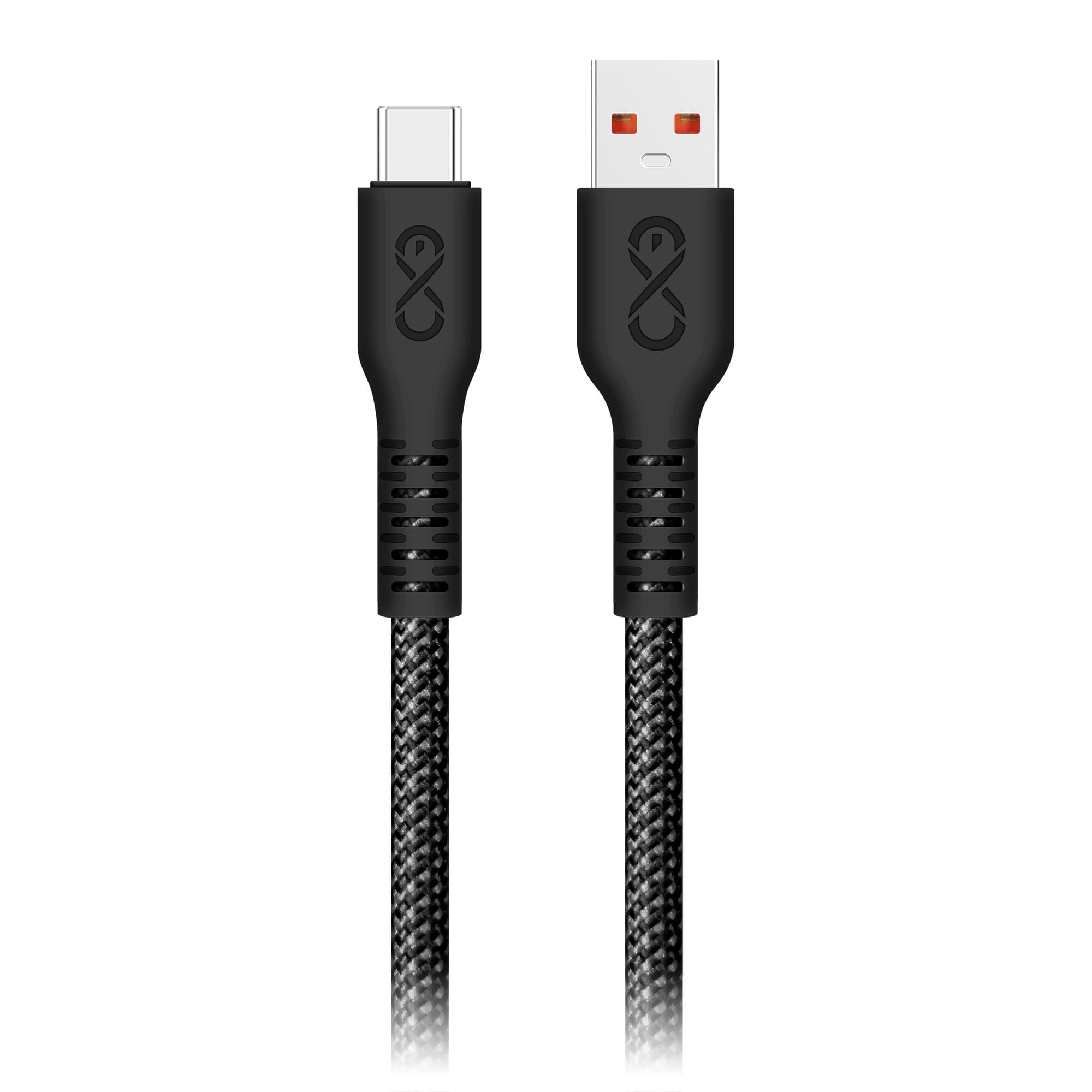 USB-A - USB-C cable - eXc IMMORTAL, 0.9m, 30W, quick charge, color mix 1