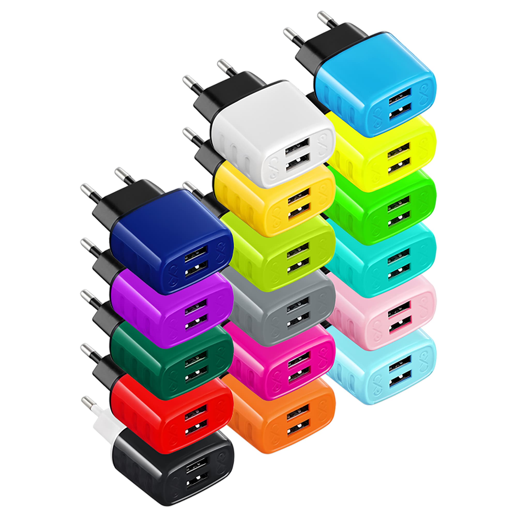 EXC CUTE Mobile network charger, 2xUSB, 2.4A, color mix 1