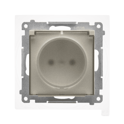 Zásuvka 2P+T/16A/250V IP44 s krytkou, tesn. (transparent) (PS) šampanská SIMON55 (Simon) 1