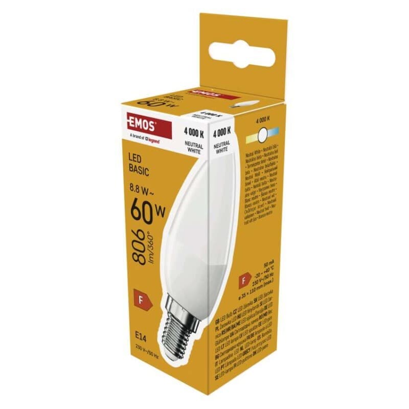 LED žiarovka Basic Candle E14 / 8,8 W (60 W) / 806 lm / Neutrálna biela 1