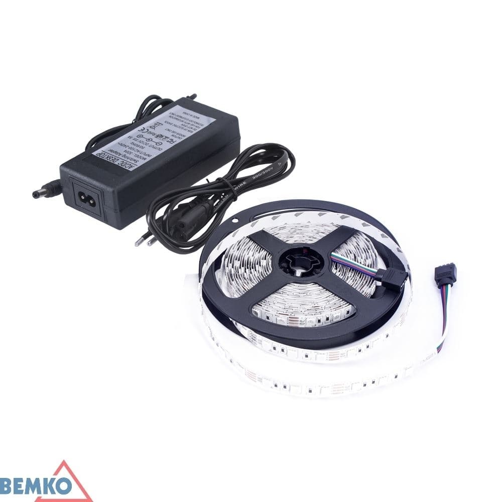 LED pásik + napájací zdroj 12 V, 24 W, DC, 2835, 300 LED/5 m, IP20, teplá biela (Bemko) 1