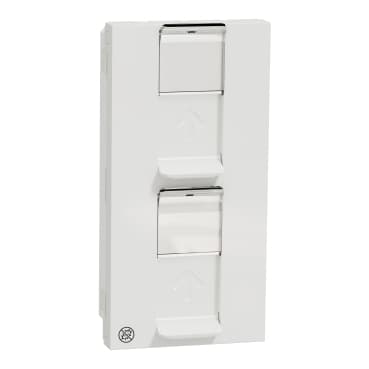 Unica - centrálna doska 2xRJ45 Keystone, 4mod, Biela Antibakteriálna 1