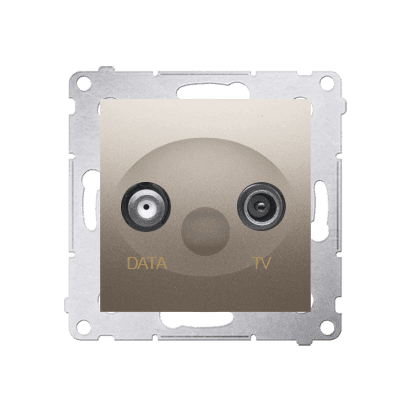 Zásuvka TV/DATA koncová 5dB "F" (SS) zlatá mat.metal. SIMON54Pre (simon) 1