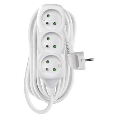 Predlžovací kábel 7 m / 3 zásuvky / biely / PVC / 1,5 mm2 1