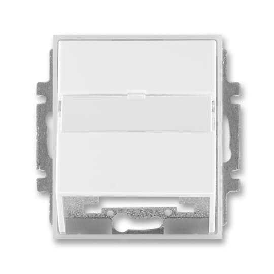 Kryt zásuvky tel/dát. 1xRJ12/RJ45 modul.jack biela/biela ladová Element/Time (ABB) 1